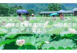 三六零正式更名登陆A股，360回A股价巨震近14%