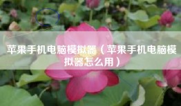 苹果手机电脑模拟器（苹果手机电脑模拟器怎么用）