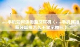 vivo手机如何连接蓝牙耳机（vivo手机连接蓝牙耳机怎么不显示图标）