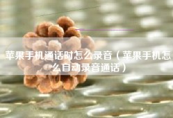 苹果手机通话时怎么录音（苹果手机怎么自动录音通话）