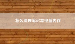 怎么清理笔记本电脑内存