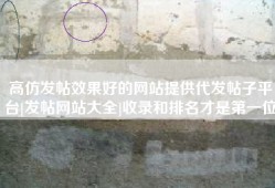 高仿发帖效果好的网站提供代发帖子平台[发帖网站大全]收录和排名才是第一位