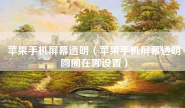 苹果手机屏幕透明（苹果手机屏幕透明圆圈在哪设置）