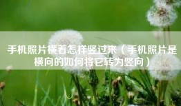 手机照片横着怎样竖过来（手机照片是横向的如何将它转为竖向）
