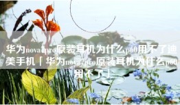 华为nova7pro原装耳机为什么p60用不了迪美手机「华为nova7pro原装耳机为什么p60用不了」