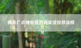 腾讯广点通电商直购卖货投放流程