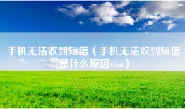 手机无法收到短信（手机无法收到短信是什么原因vivo）