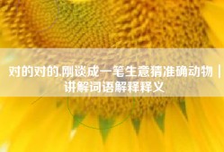 对的对的,刚谈成一笔生意猜准确动物｜讲解词语解释释义