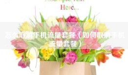 怎么取消手机流量套餐（如何取消手机流量套餐）