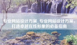 专业网站设计方案_专业网站设计方案，打造卓越在线形象的必备指南