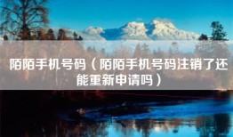 陌陌手机号码（陌陌手机号码注销了还能重新申请吗）
