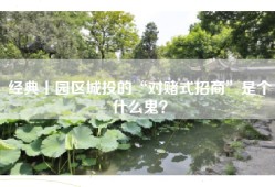 经典丨园区城投的“对赌式招商”是个什么鬼？