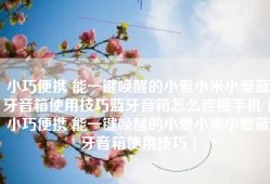 小巧便携 能一键唤醒的小爱小米小爱蓝牙音箱使用技巧蓝牙音箱怎么连接手机「小巧便携 能一键唤醒的小爱小米小爱蓝牙音箱使用技巧」