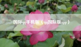 国际qq手机版（qq国际版app）
