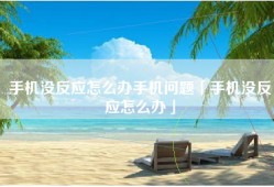 手机没反应怎么办手机问题「手机没反应怎么办」