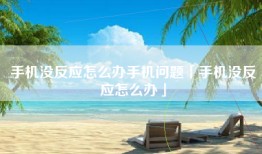 手机没反应怎么办手机问题「手机没反应怎么办」