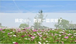 搞定SEO，看这一篇就够了