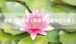 苹果手机截屏（苹果手机截屏怎么做）