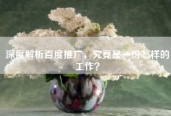 深度解析百度推广，究竟是一份怎样的工作？