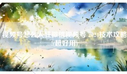 视频号怎么入驻微信视频号 2024技术攻略!(超好用)