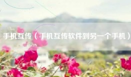 手机互传（手机互传软件到另一个手机）