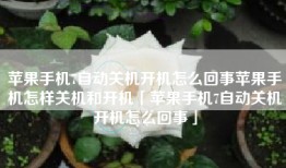 苹果手机7自动关机开机怎么回事苹果手机怎样关机和开机「苹果手机7自动关机开机怎么回事」
