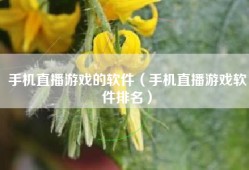 手机直播游戏的软件（手机直播游戏软件排名）