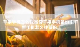 苹果手机怎么找备份苹果手机备份「苹果手机怎么找备份」