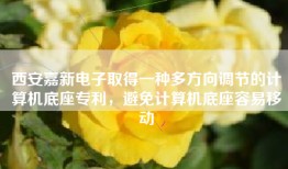 西安嘉新电子取得一种多方向调节的计算机底座专利，避免计算机底座容易移动