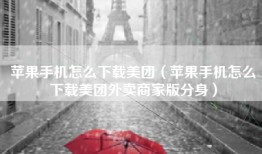 苹果手机怎么下载美团（苹果手机怎么下载美团外卖商家版分身）