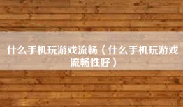 什么手机玩游戏流畅（什么手机玩游戏流畅性好）