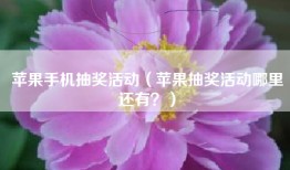 苹果手机抽奖活动（苹果抽奖活动哪里还有？）