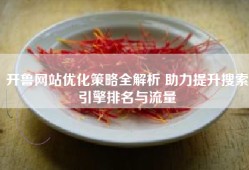 开鲁网站优化策略全解析 助力提升搜索引擎排名与流量