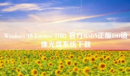 Windows 10 Version 21H2 官方MSDN正版ISO镜像光盘系统下载