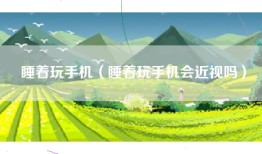 睡着玩手机（睡着玩手机会近视吗）