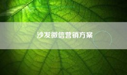 沙发微信营销方案