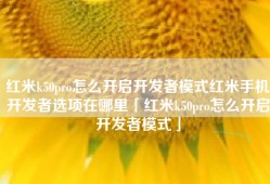 红米k50pro怎么开启开发者模式红米手机开发者选项在哪里「红米k50pro怎么开启开发者模式」