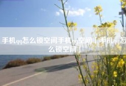 手机qq怎么锁空间手机qq空间「手机qq怎么锁空间」