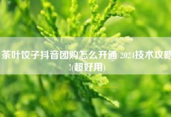 茶叶饺子抖音团购怎么开通 2024技术攻略!(超好用)