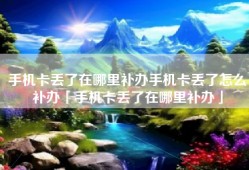 手机卡丢了在哪里补办手机卡丢了怎么补办「手机卡丢了在哪里补办」