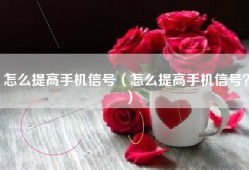怎么提高手机信号（怎么提高手机信号？）