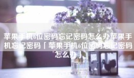 苹果手机6位密码忘记密码怎么办苹果手机忘记密码「苹果手机6位密码忘记密码怎么办」