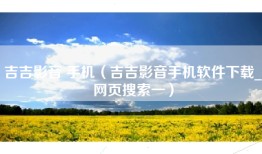 吉吉影音 手机（吉吉影音手机软件下载_网页搜索一）