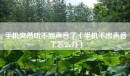 手机突然听不到声音了（手机不出声音了怎么办）