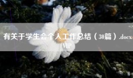 有关于学生会个人工作总结（30篇）.docxVIP