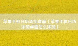 苹果手机日历添加桌面（苹果手机日历添加桌面怎么添加）