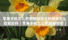 苹果手机怎么把相册加密手机相册怎么设置密码「苹果手机怎么把相册加密」
