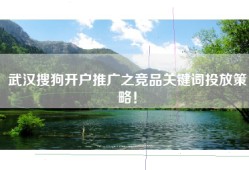 武汉搜狗开户推广之竞品关键词投放策略！