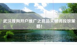 武汉搜狗开户推广之竞品关键词投放策略！