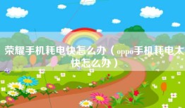 荣耀手机耗电快怎么办（oppo手机耗电太快怎么办）